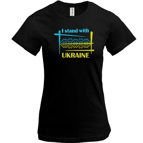 Жіноча футболка, Чорний, I STAND WITH UKRAINE