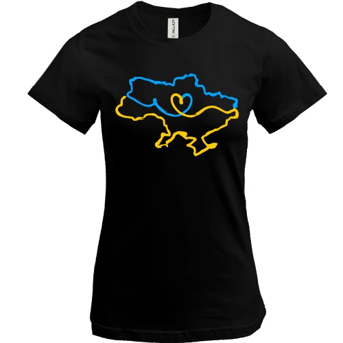 Женская футболка, Черный, "Украина с любовью"