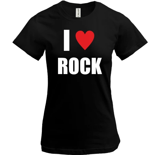 Женская футболка, Черный, I love Rock