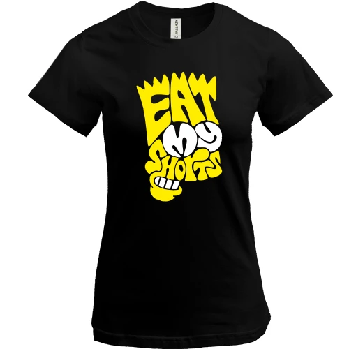 Жіноча футболка, Чорний, Eat my shirts у вигляді Сімпсона