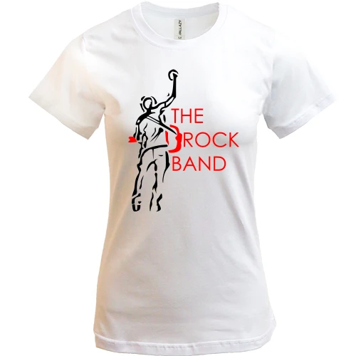 Женская футболка, Белый, The Rock Band