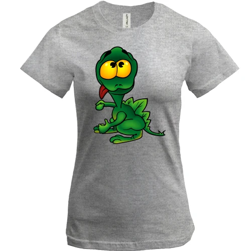 Женская футболка, Серый меланж, Green Dragon