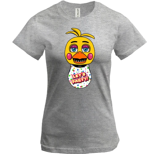 Женская футболка, Серый меланж, FNAF Chica