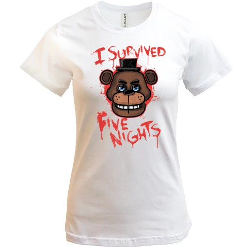 Жіноча футболка, Білий, I survived Five Nights