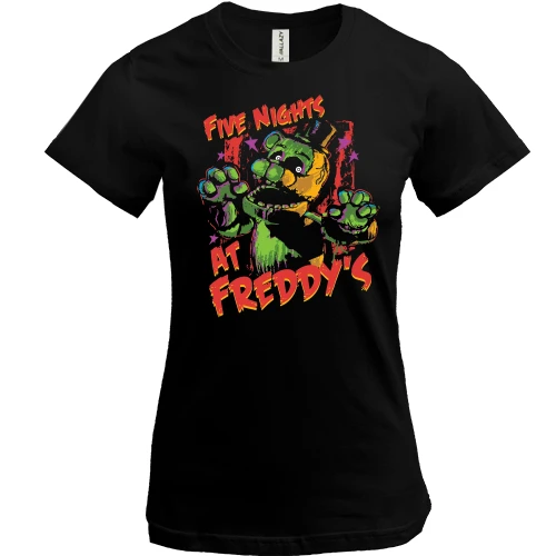 Жіноча футболка, Чорний, Five Nights At Freddy's (Freddy)