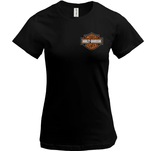Женская футболка, черный, с лого Harley-Davidson на груди