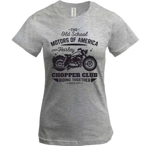 Женская футболка, Серый меланж, Chopper Club