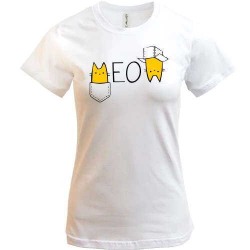 Жіноча футболка, Білий, MEOW