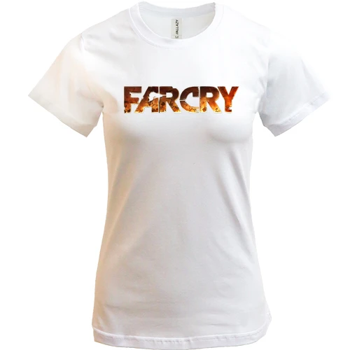 Женская футболка, Белый, с цветным лого Far Cry