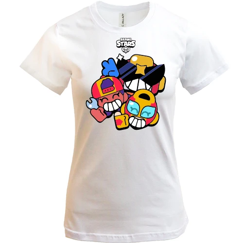 Женская футболка, Белый, Brawl Stars (2)
