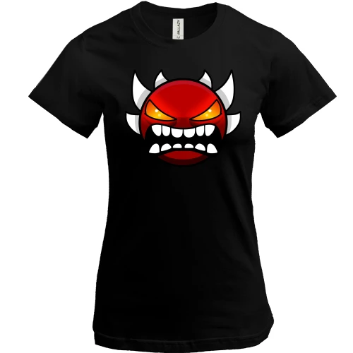 Жіноча футболка, Чорний, Geometry Dash Extreme Demon
