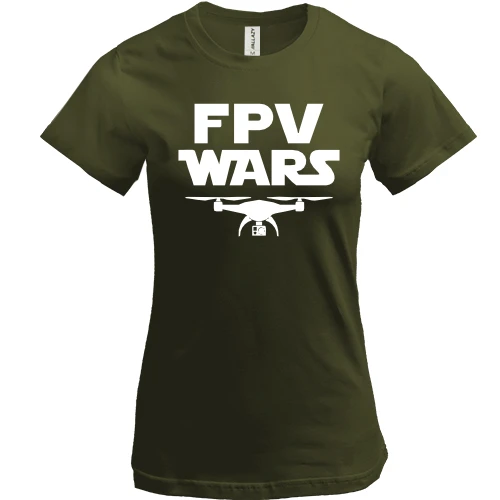 Женская футболка, Хаки, "FPV Wars"