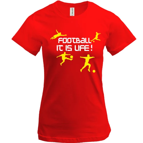 Жіноча футболка, Червоний, Football it is live!