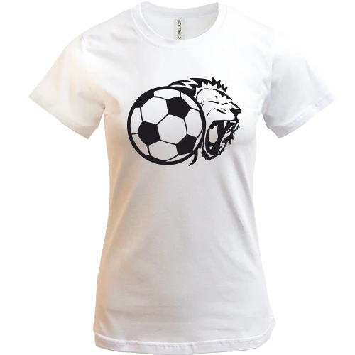 Женская футболка, Белый, lion football