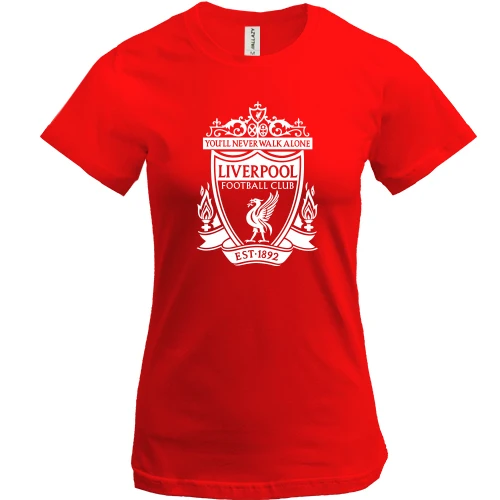 Жіноча футболка, Чорний, з білою емблемою Liverpool