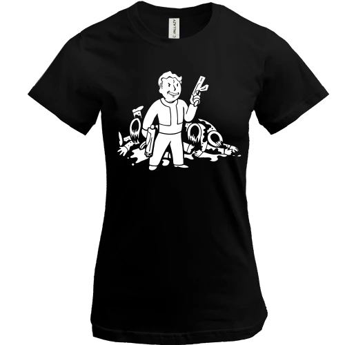 Жіноча футболка, Чорний, Fallout Vault Boy