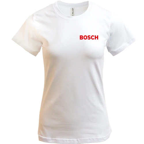 Женская футболка, Белый, Bosch (мини лого)