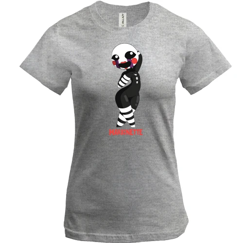 Женская футболка, Серый меланж, Five Nights at Freddy’s (Marionette)