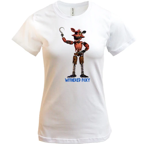 Женская футболка, Белый, Five Nights at Freddy’s (withered foxy)