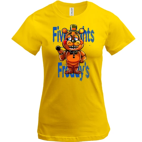 Женская футболка, Желтый, FNAF Freddy ART