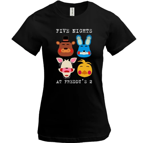 Женская футболка, Черный, FNAF 2