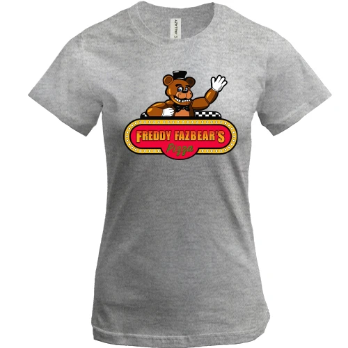 Женская футболка, Серый меланж, Freddy Fazbear`s Pizza