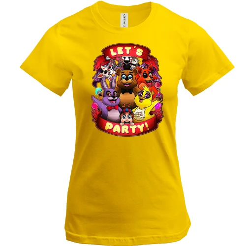 Женская футболка, Желтый, Let`s Party (FNAF)
