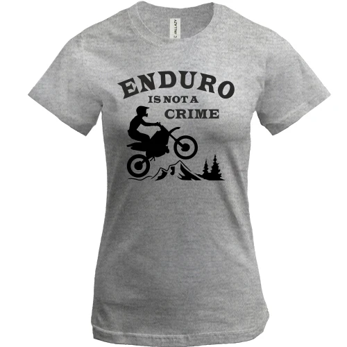 Женская футболка, Серый меланж, Эндуро (Enduro)