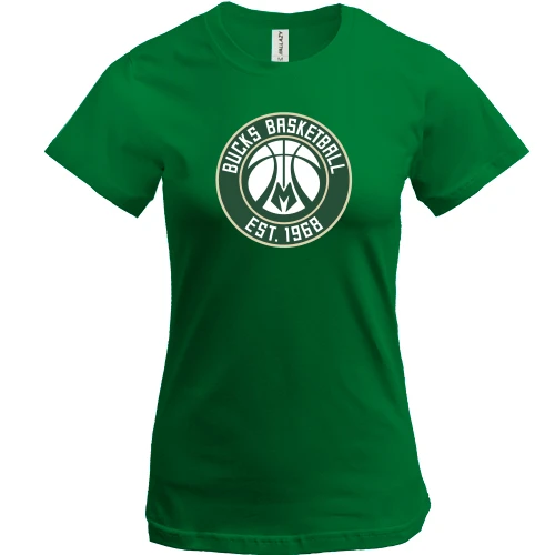 Жіноча футболка, Зелений, Мілуокі Бакс (Milwaukee Bucks)