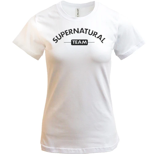 Женская футболка, Белый, Supernatural team