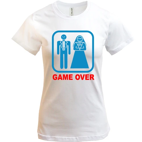 Жіноча футболка, білий, Game over