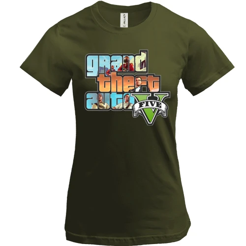 Женская футболка, Хаки, Grand Theft Auto 5