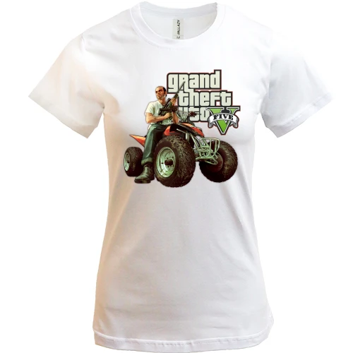Женская футболка, Белый, Grand Theft Auto five