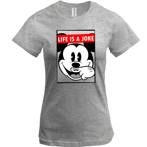 Жіноча футболка, Сірий меланж, Life is a joke