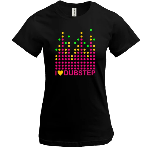 Жіноча футболка, Чорний, Dubstep love (рисунок)