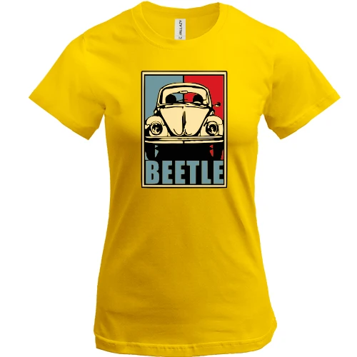 Женская футболка, Желтый, Volkswagen Beetle