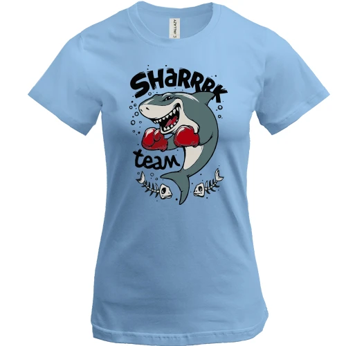 Женская футболка, Синий, Box Shark Team
