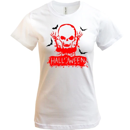 Жіноча футболка Halloween Череп з воронами
