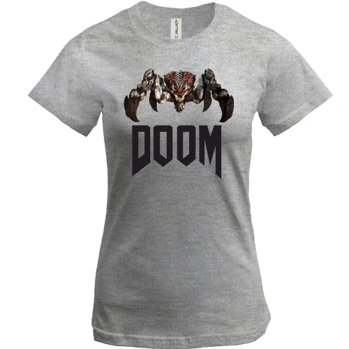 Женская футболка, Синий, doom_2016