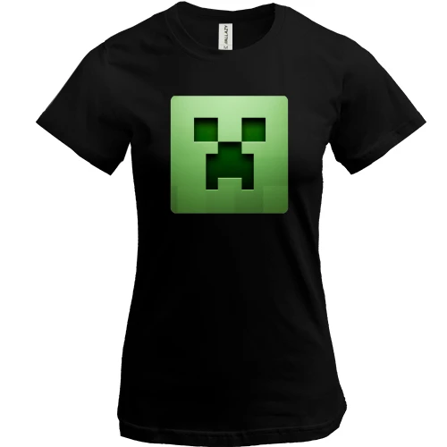 Жіноча футболка, Чорний, Minecraft Кріпер