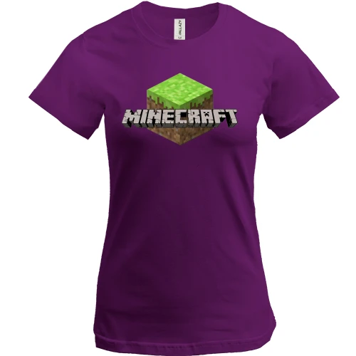 Жіноча футболка, Фіолетовий, Minecraft icon