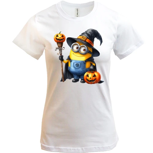Жіноча футболка, Білий, Halloween Міньйон