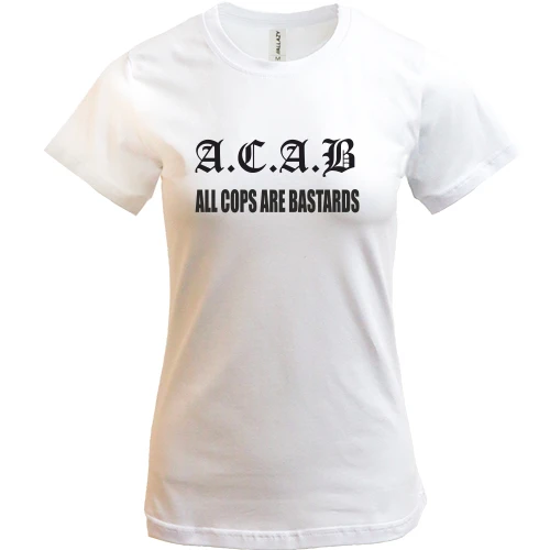 Женская футболка, Белый, A.C.A.B (2)
