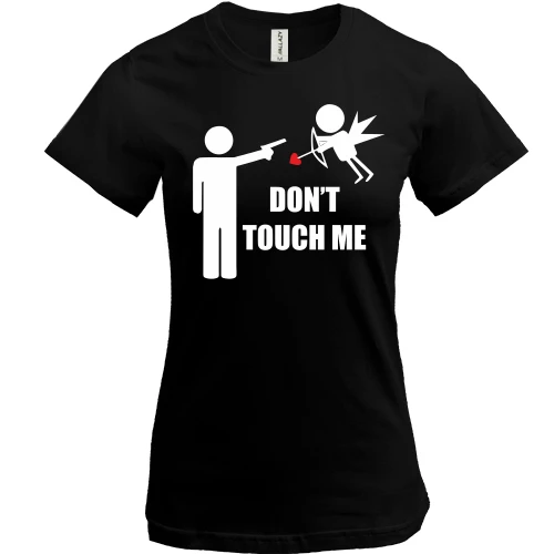 Женская футболка, Черный, Don't touch me