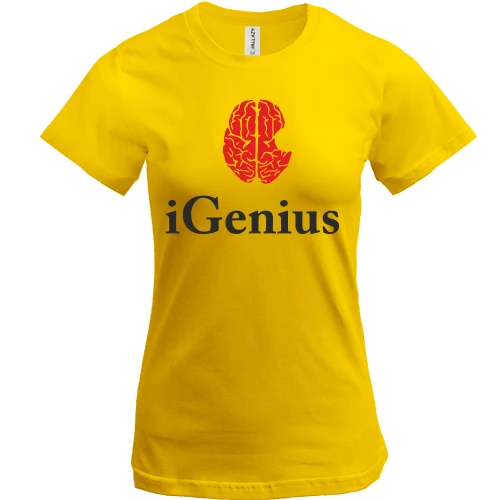 Женская футболка, Желтый, iGenius (Я гений)