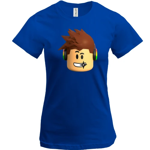 Жіноча футболка, Синій, Roblox face