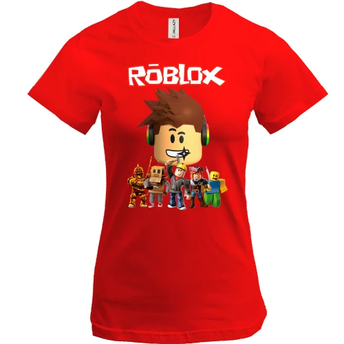 Жіноча футболка, Червоний, Roblox Team
