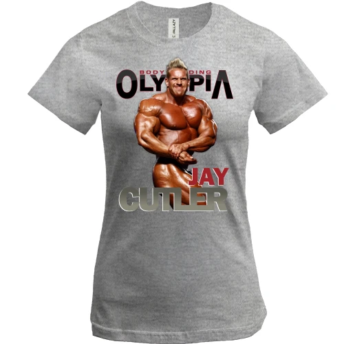 Женская футболка, Серый меланж, Bodybuilding Olympia - Jay Cutler