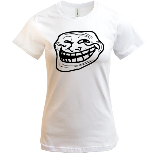 Женская футболка, белый, Trollface