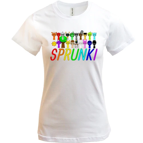Женская футболка, Белый, Sprunki